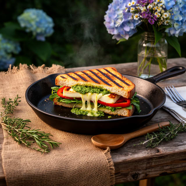 Grillad Halloumi-macka med Rostad Paprika