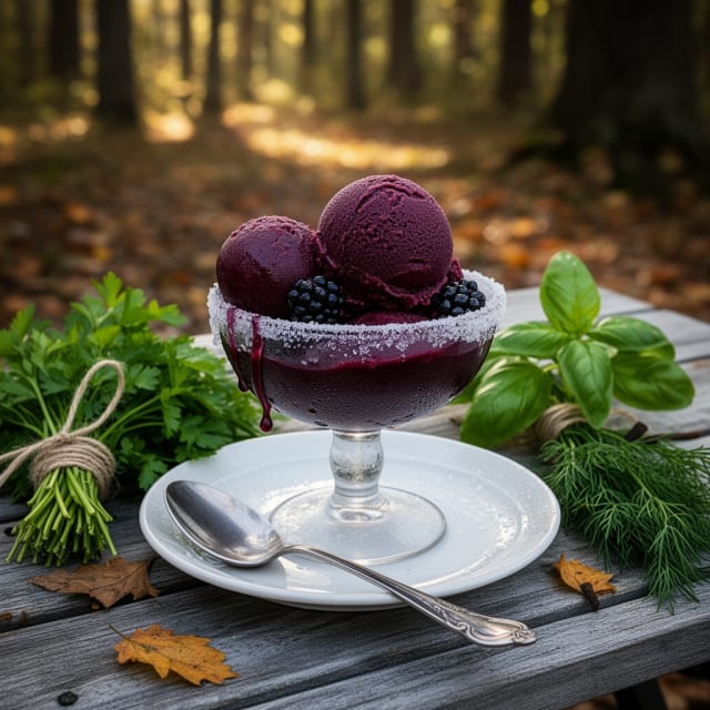 Svartvinbärssorbet med citron