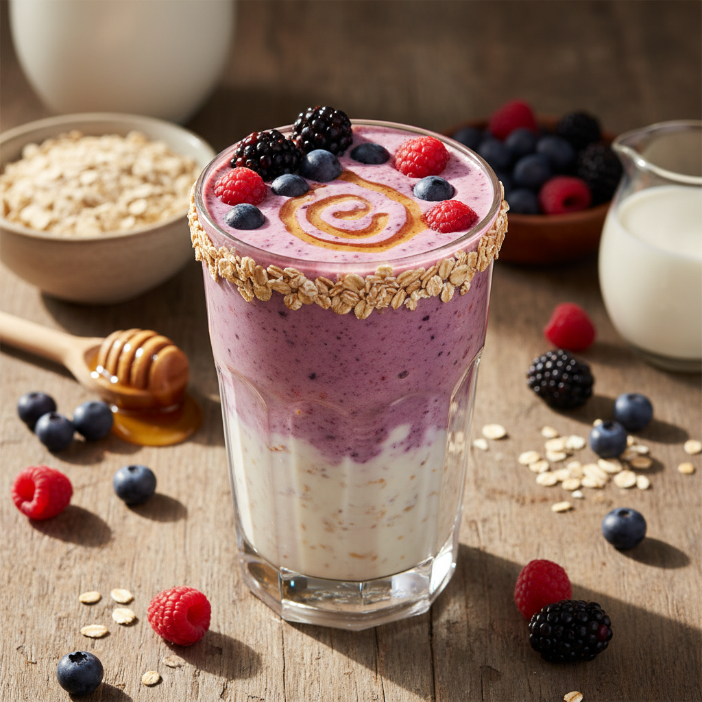 Lyxig Bär- och Havregrynssmoothie