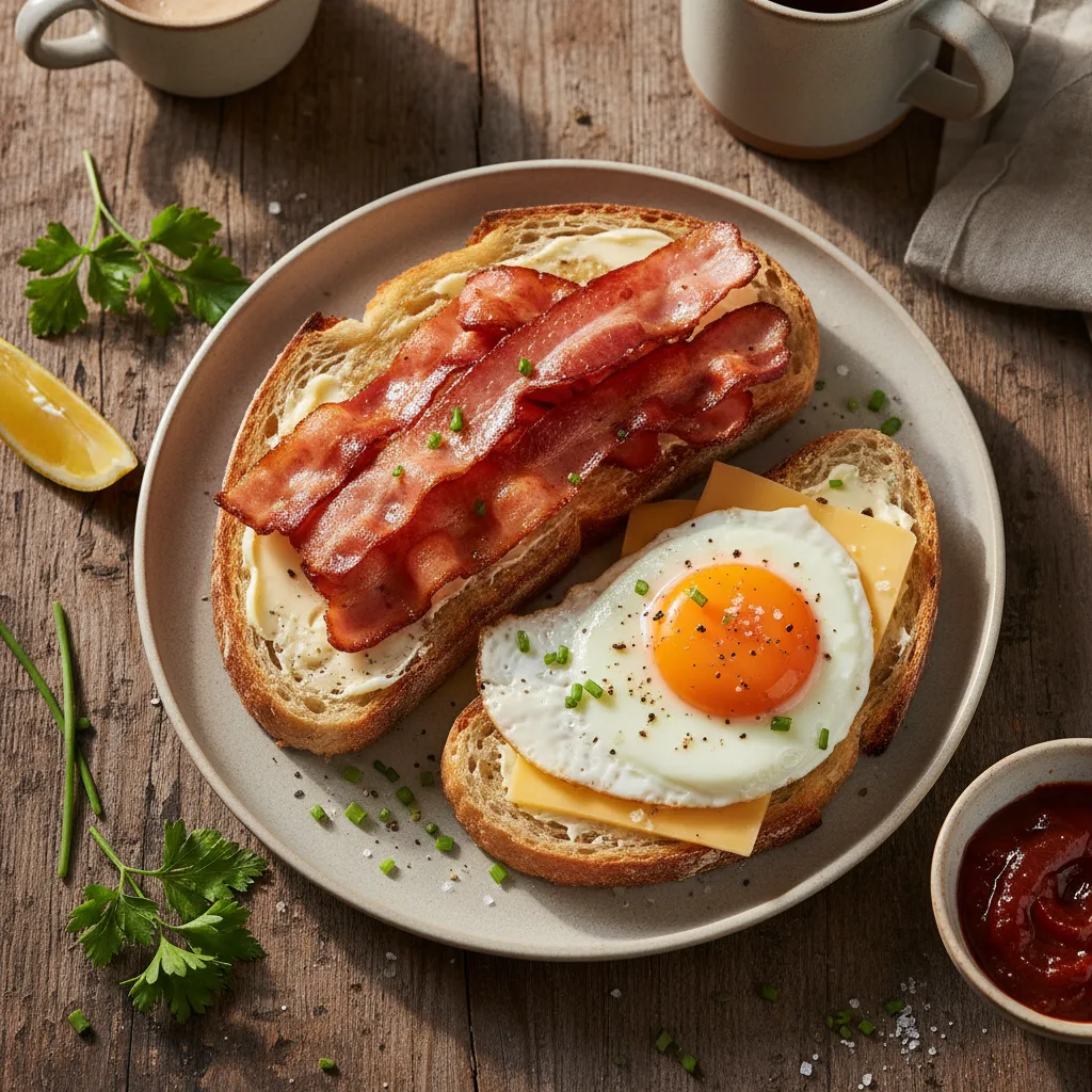 Ägg- och baconmacka