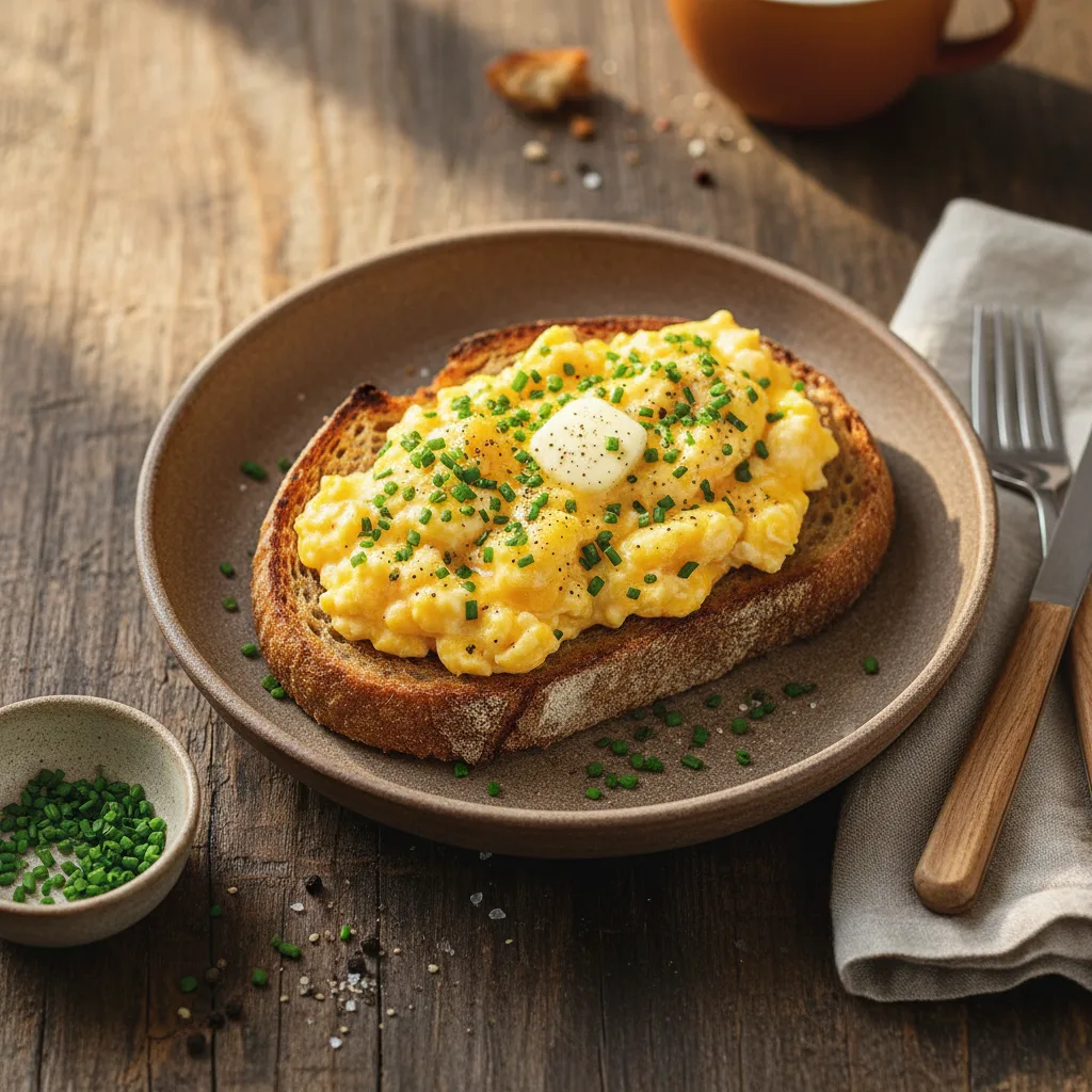 Äggröra på surdegsbröd