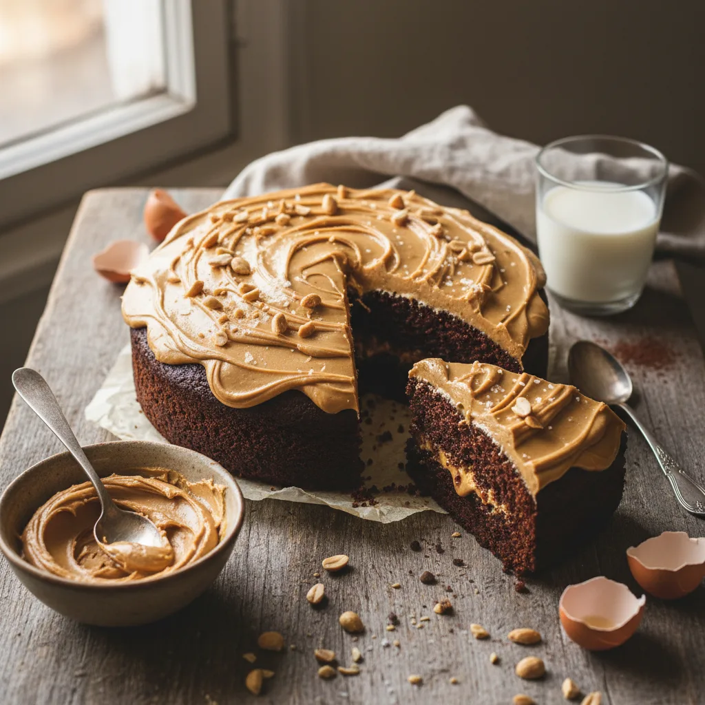 Enkel Chokladkaka med Jordnötssmör
