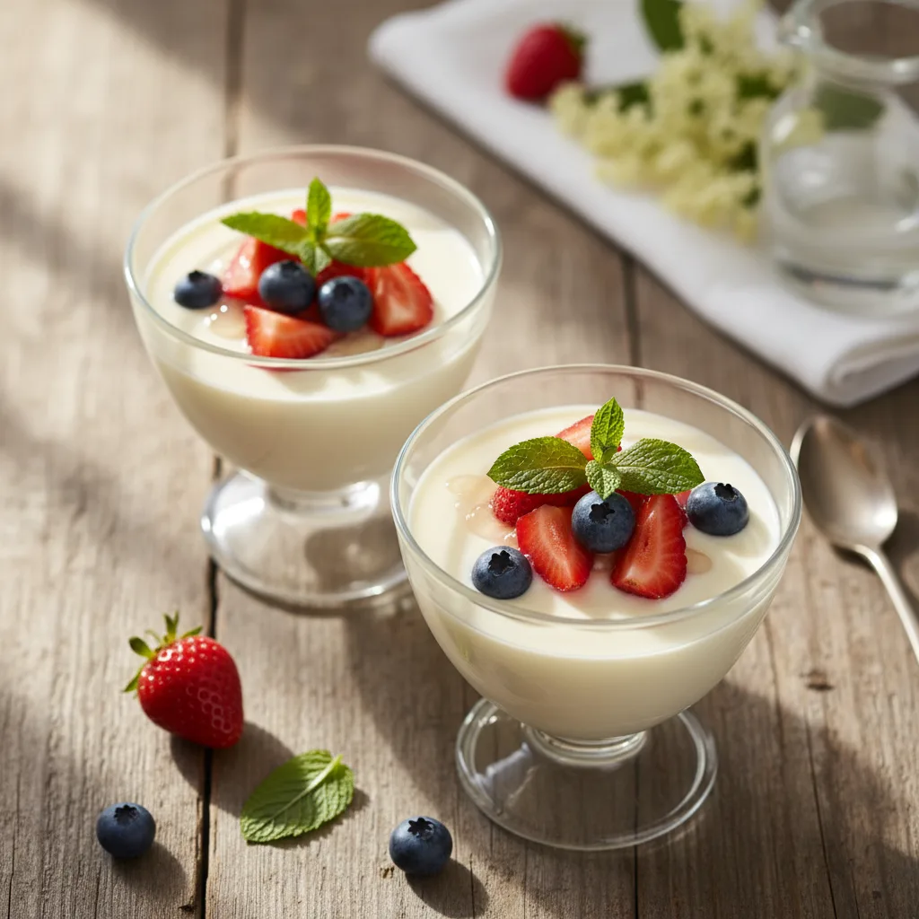 Fläderblomspannacotta