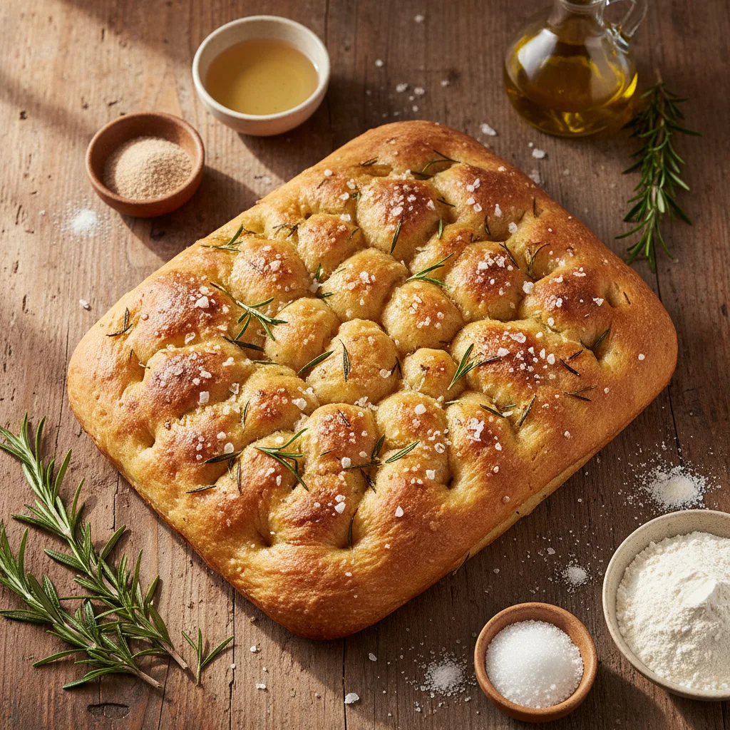 Focaccia med Rosmarin och Flingsalt