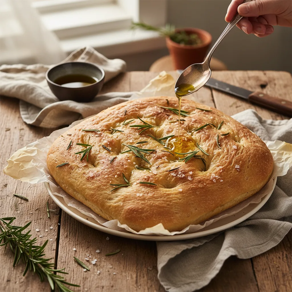 Focaccia med rosmarin och havsalt