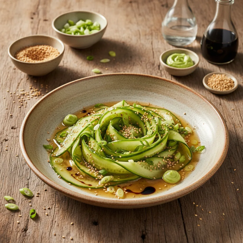 Gurksallad med wasabi och sesam