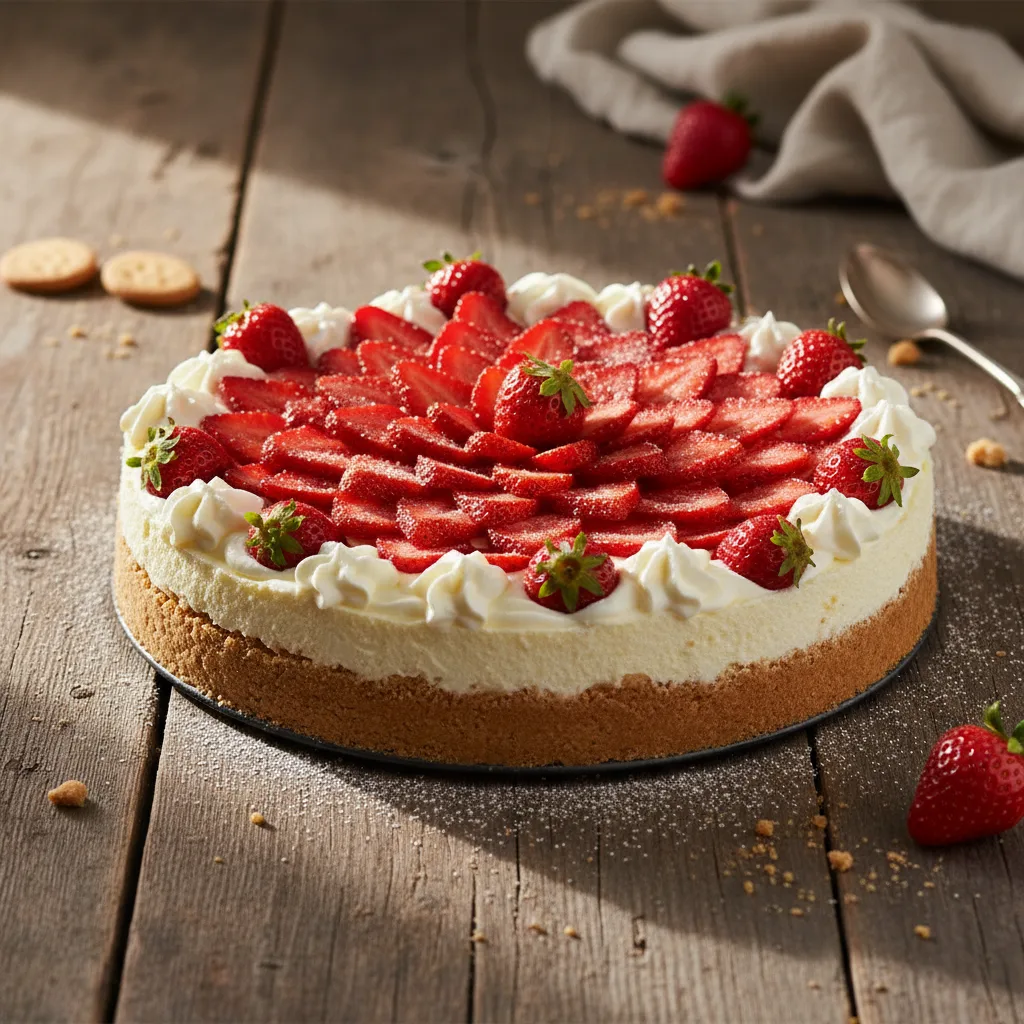 Jordgubbscheesecake utan ugn