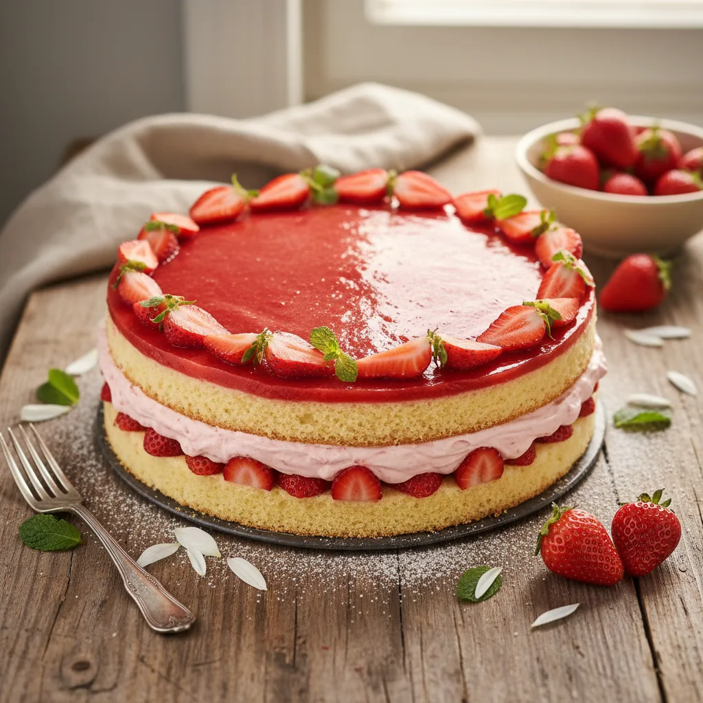 Jordgubbsmoussetårta