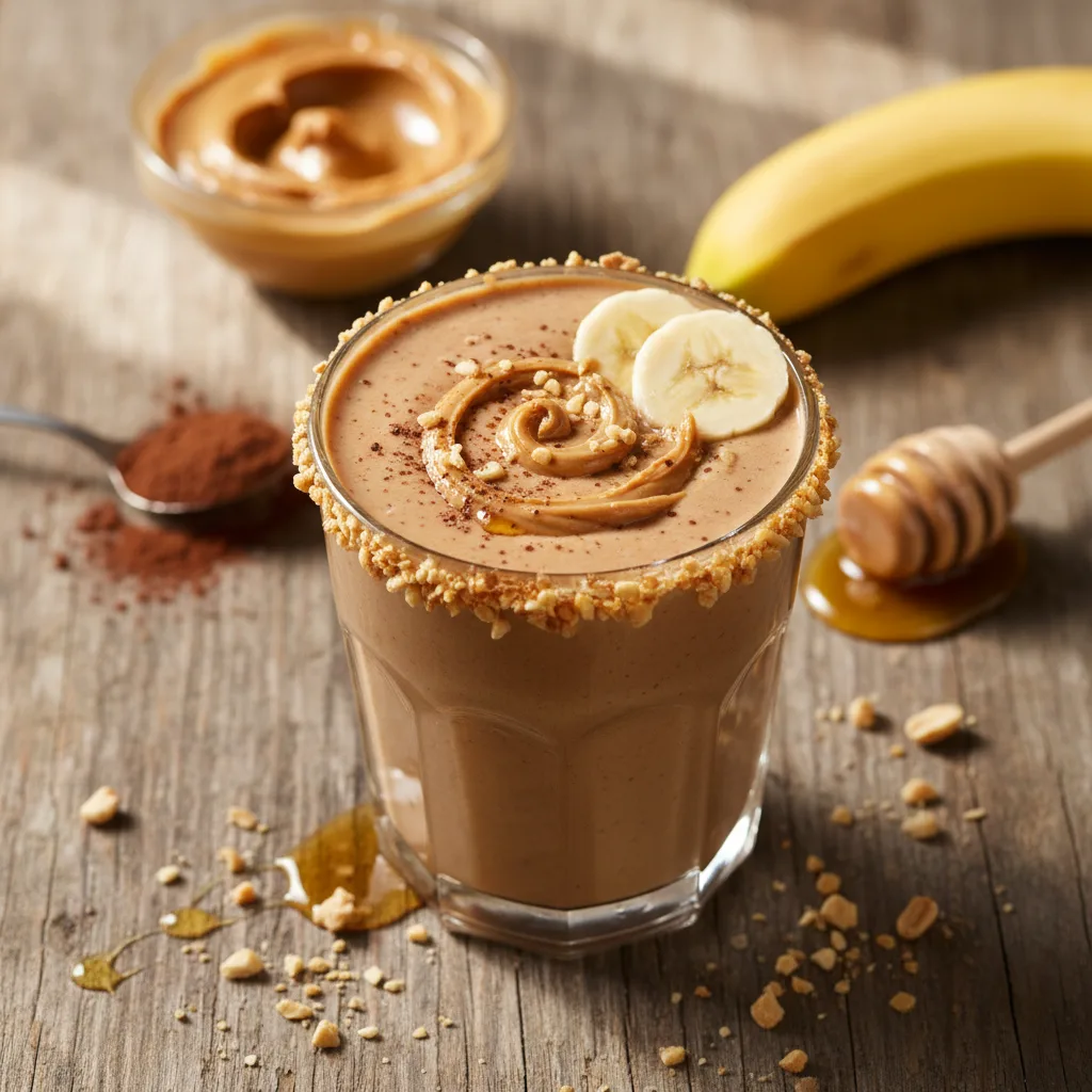 Jordnötssmör-smoothie
