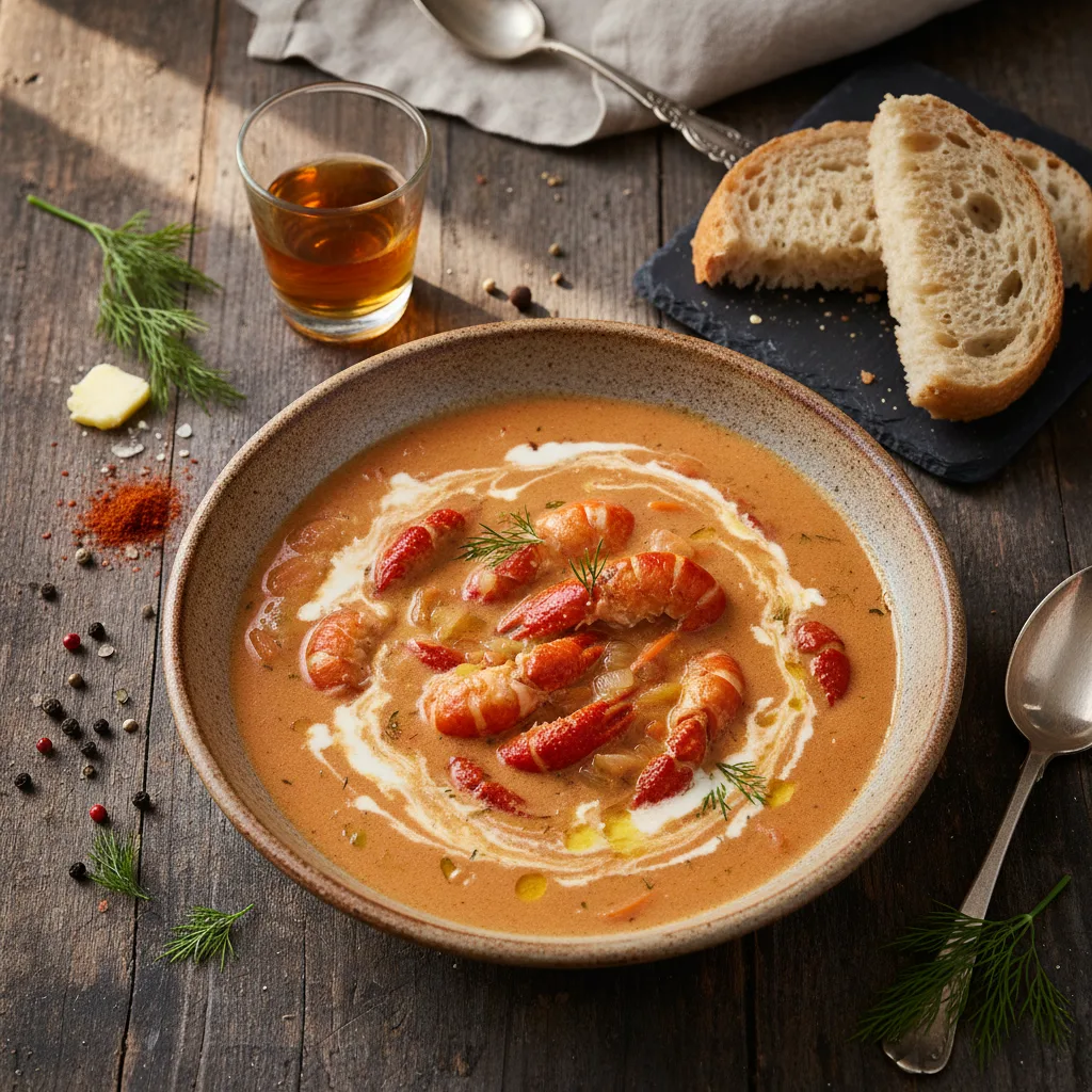 Kräftsoppa med konjak