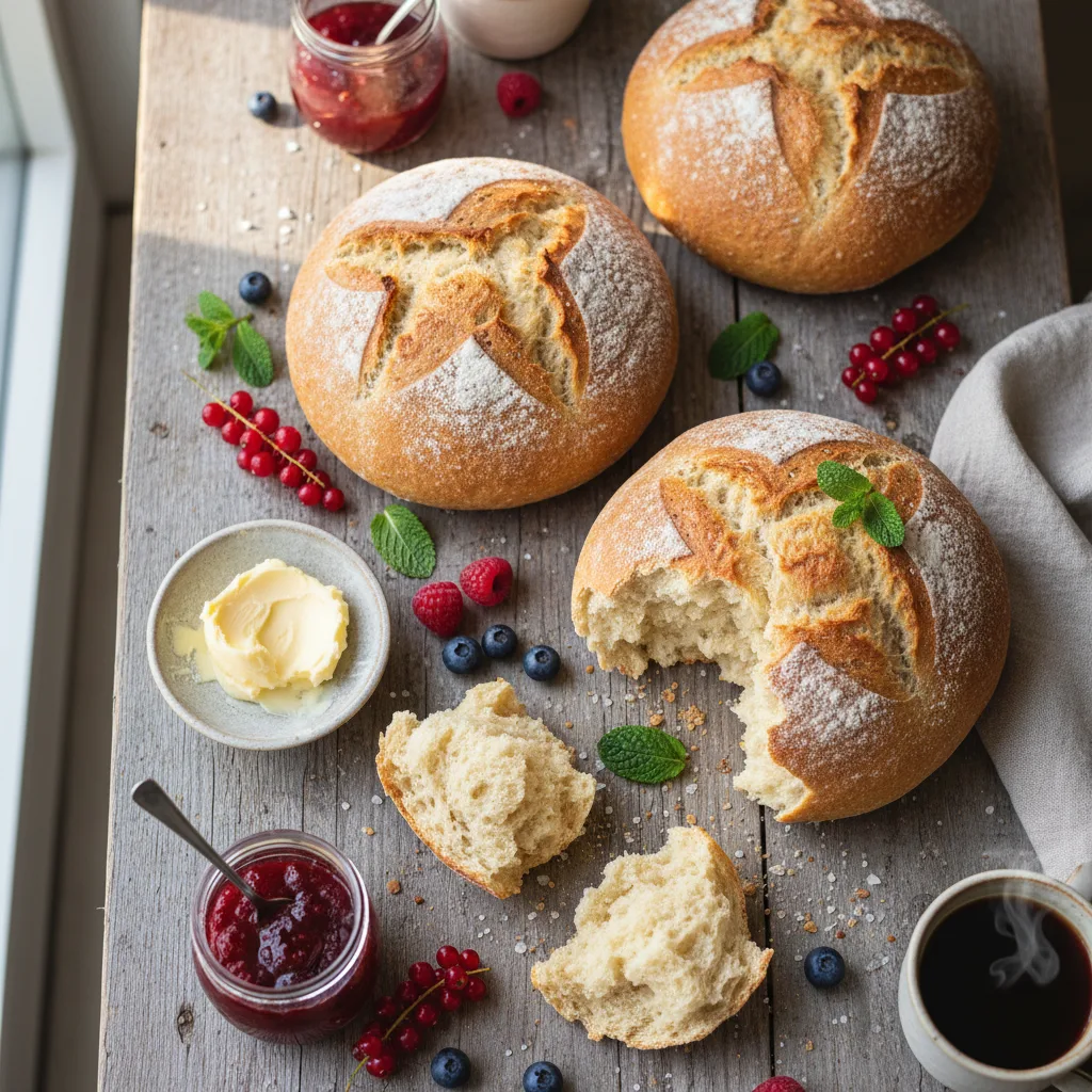 Nybakat frukostbröd