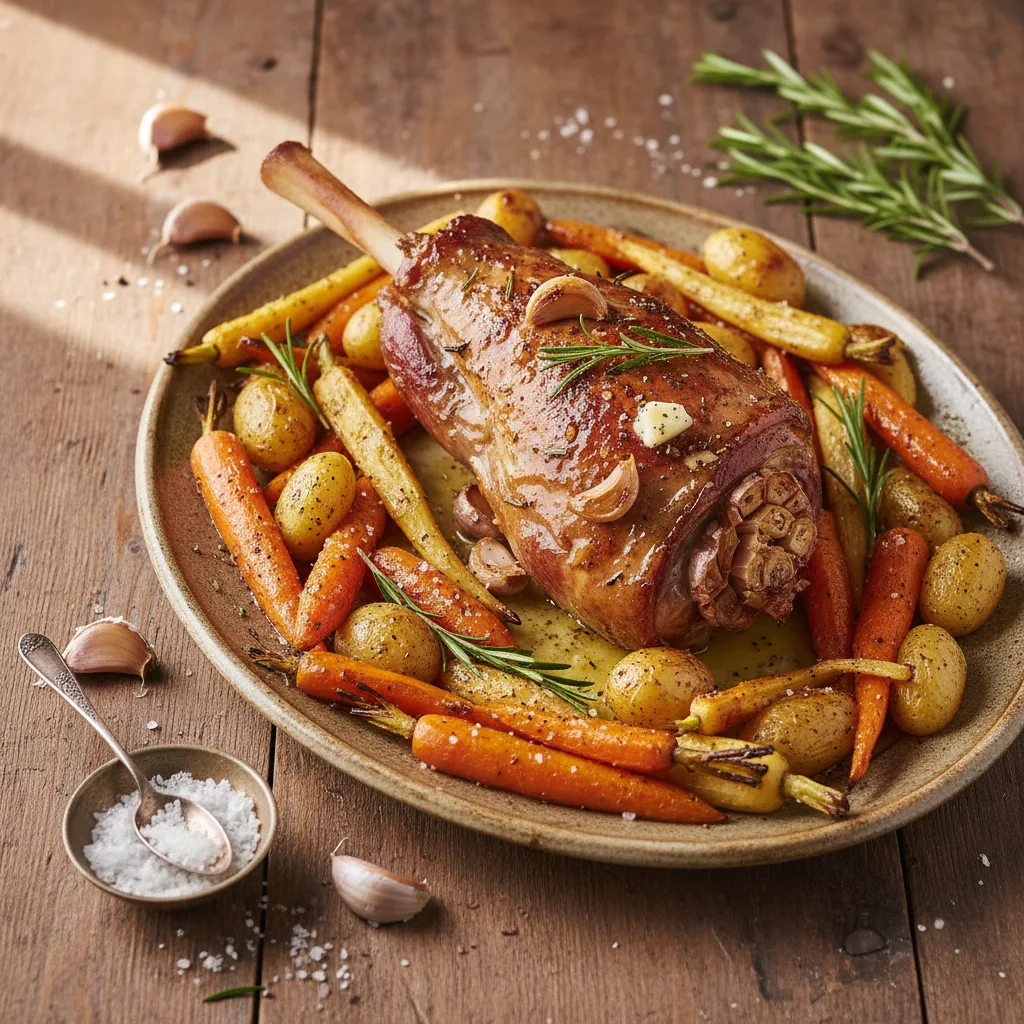 Påsklammstek med rotfrukter