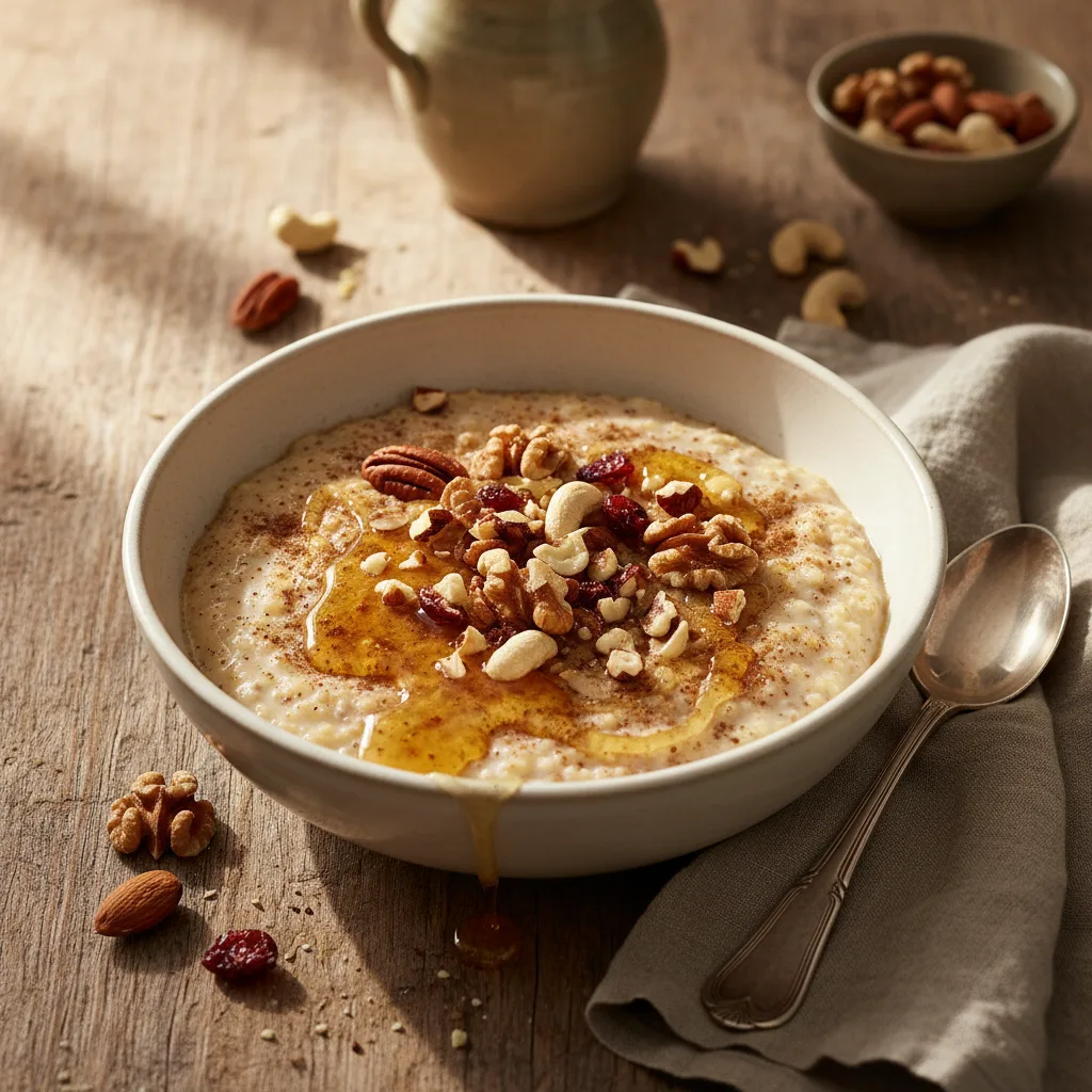 Quinoagröt med honung och nötter