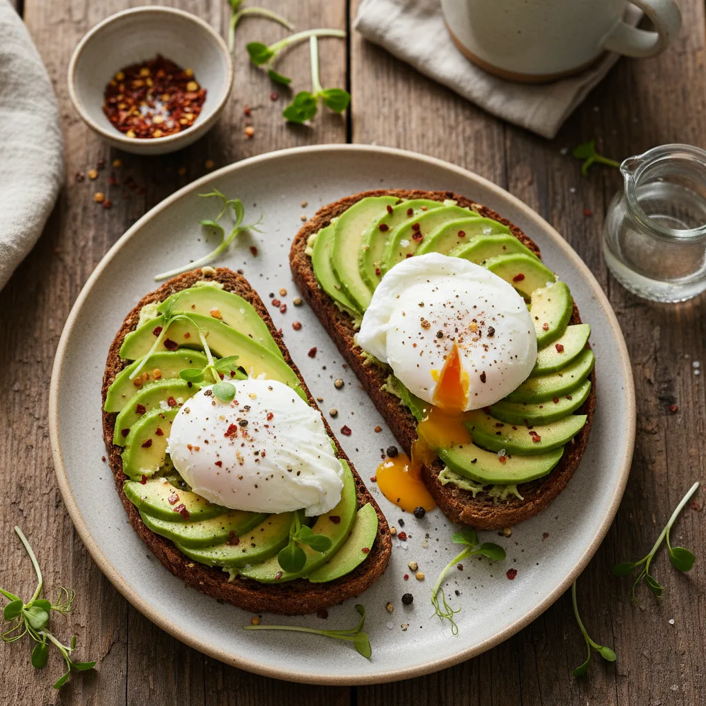 Rågbröd med avokado och ägg