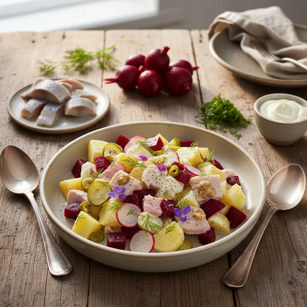 Sillsallad med rödbeta