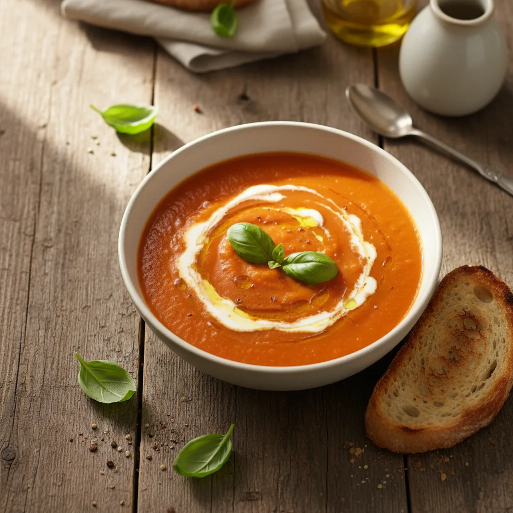 Tomatsoppa med basilika