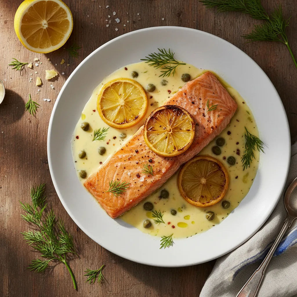 Ugnsbakad Lax med Citronsås