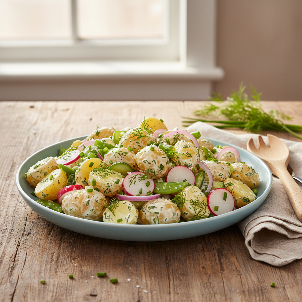 Svensk Sommarsallad med Nypotatis och Dill