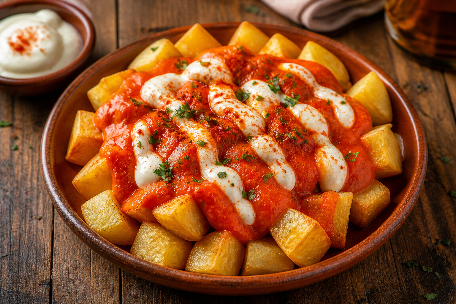 Patatas Bravas med Bravassås och Aioli