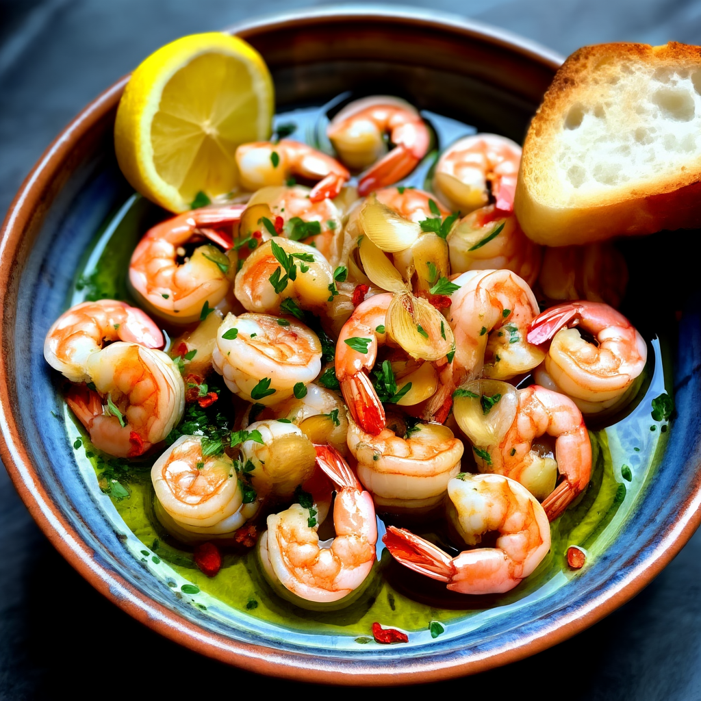 Gambas al Ajillo (Vitlöksfrästa Räkor)