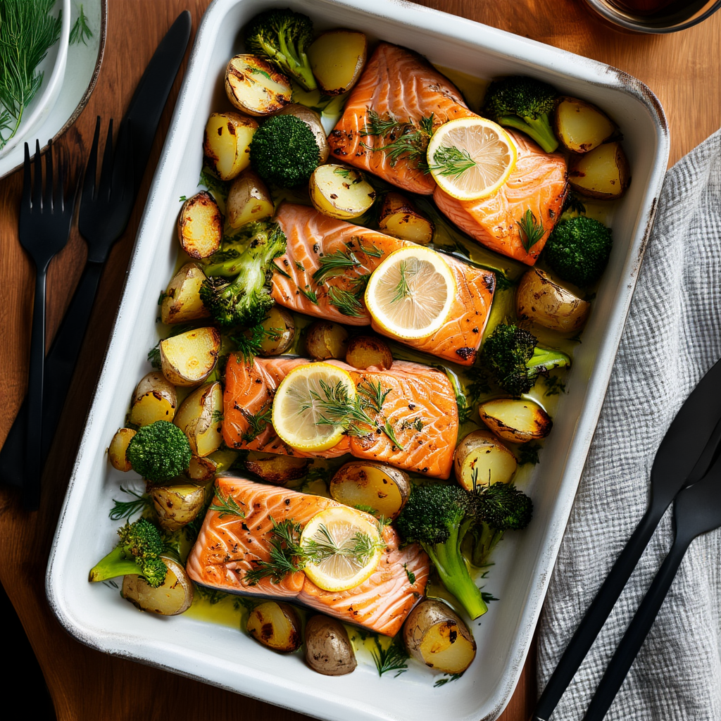 Sheet Pan Lax med Citron och Dillpotatis