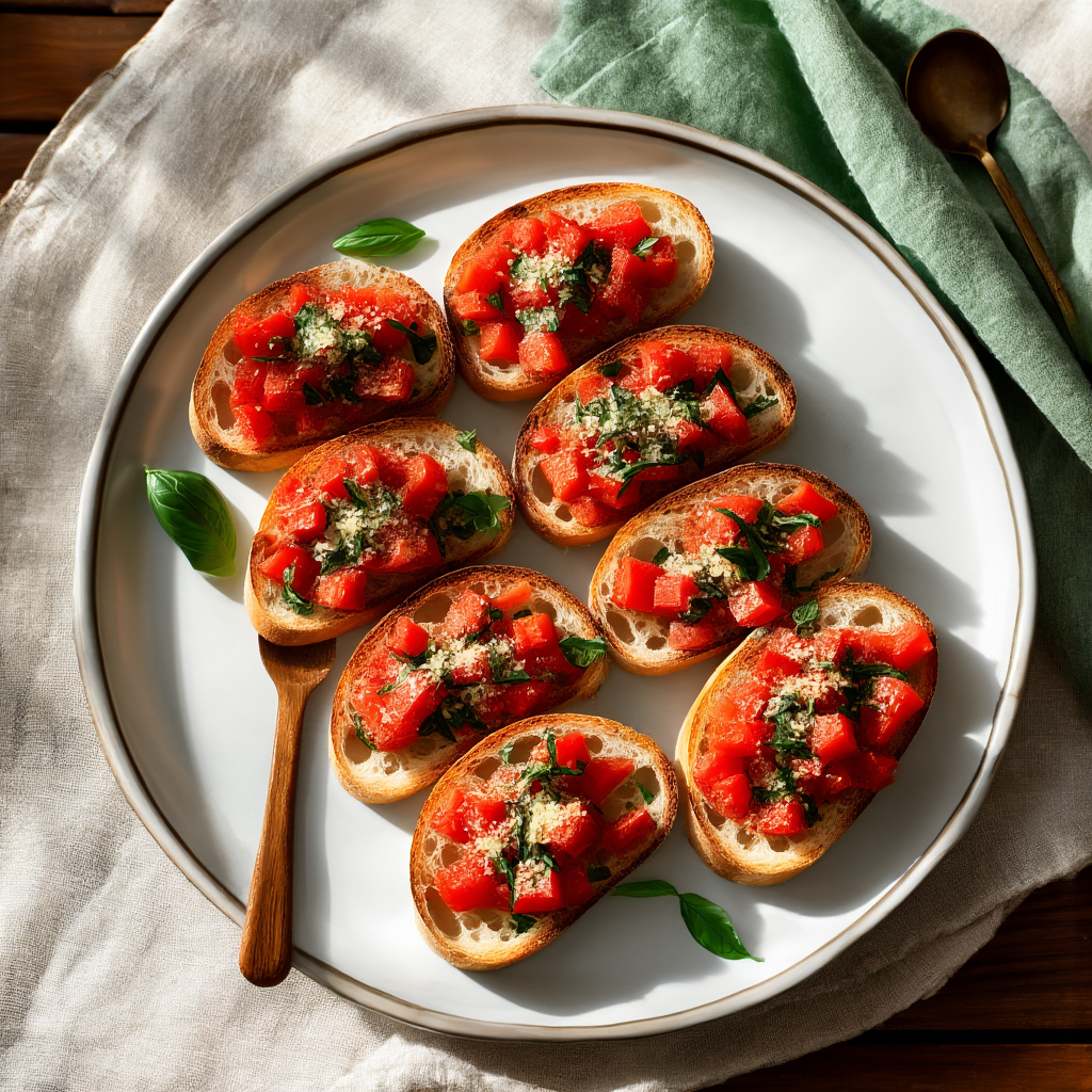 Crostini med Tomat och Basilika