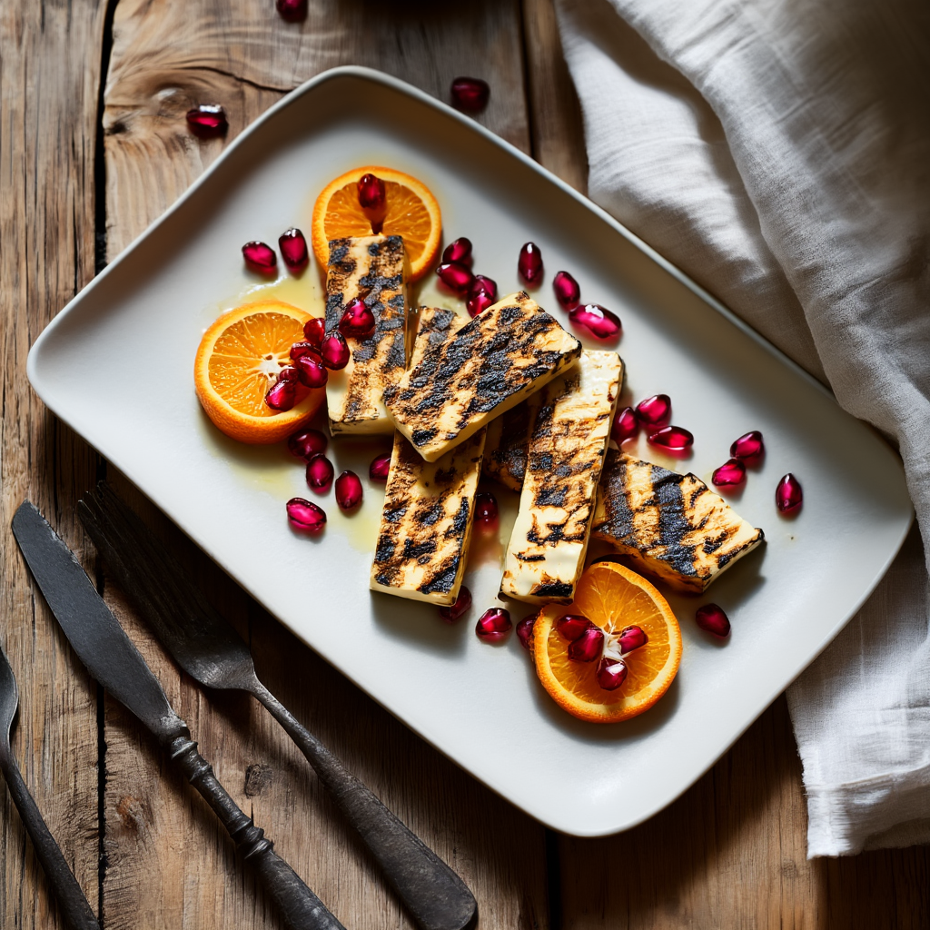 Grillad Halloumi med Citrussallad och Mynta