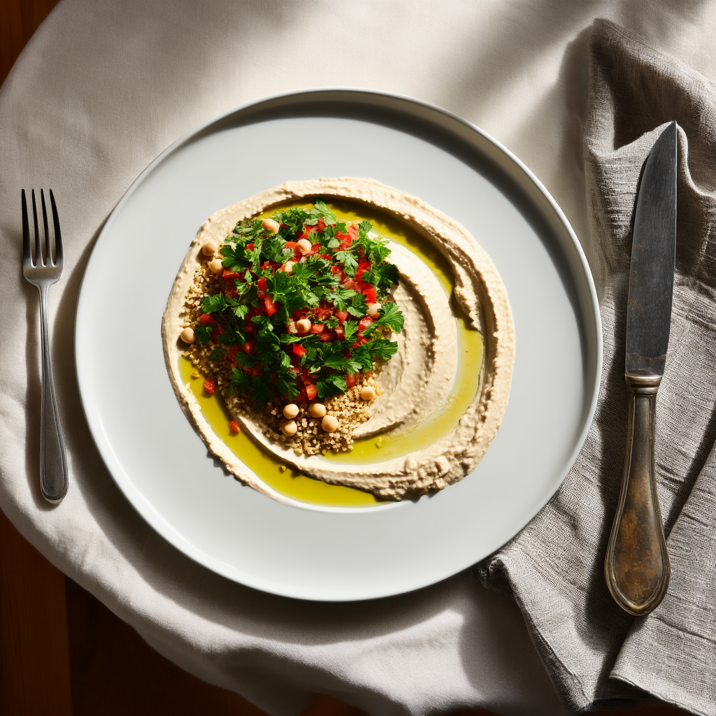 Mezze Platter med Hemgjord Hummus och Tabouli