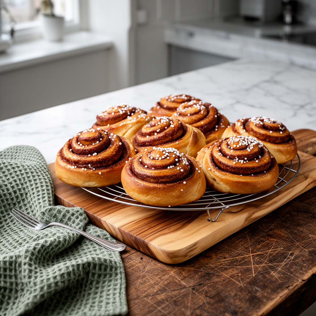 Saftiga kanelbullar med kardemumma