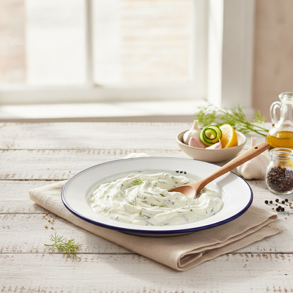 Krämig Tzatziki på grekisk yoghurt