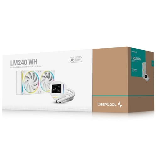 Enfriamiento Líquido DeepCool LM240 WH con Pantalla LCD 2.4"