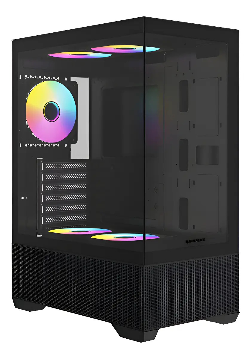 Caja Atx Gamer Raidmax Infinita I802 Air Black 5 Ventilador