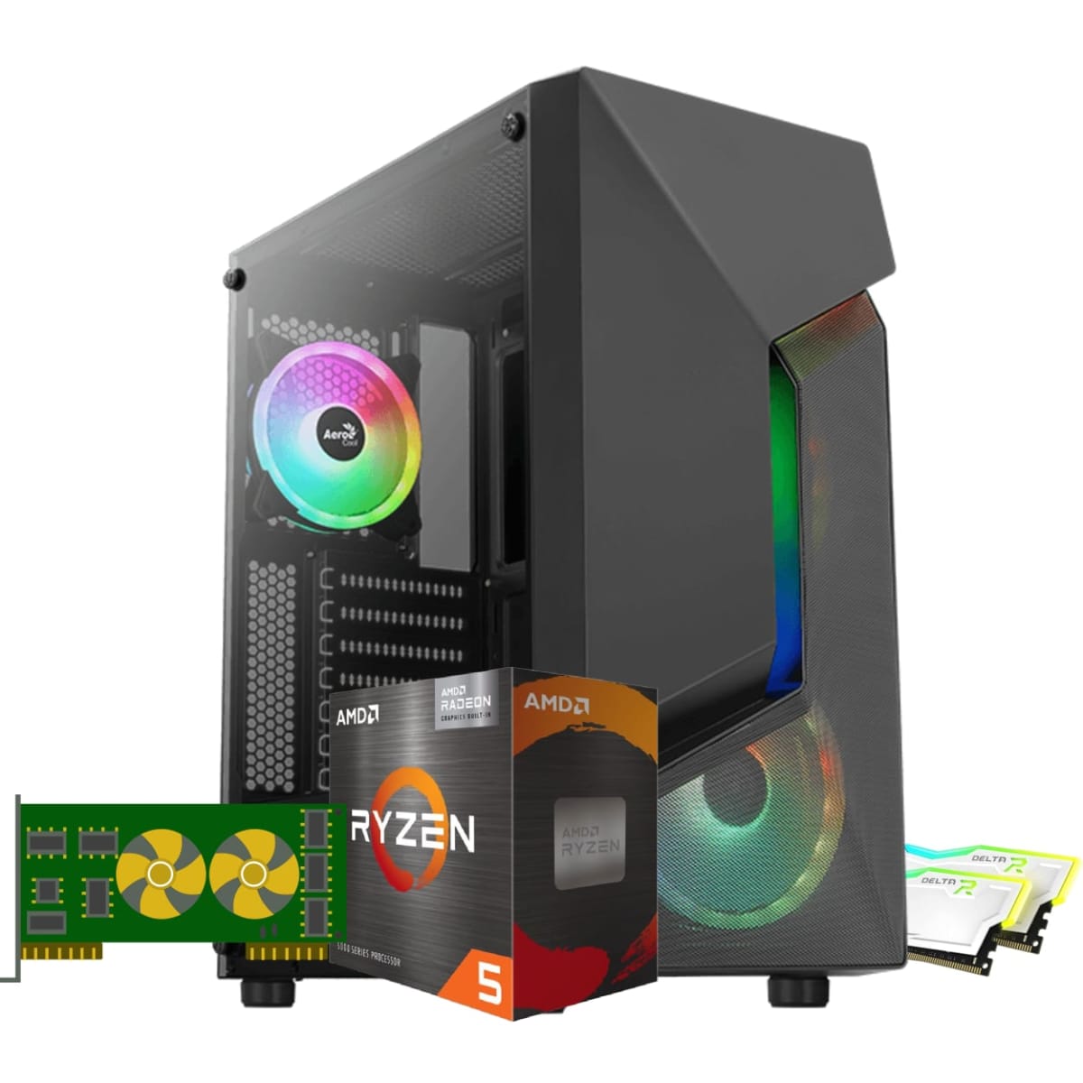 Ryzen 5 5600g ddr4 16gb rgb 250gb scape argb rgb