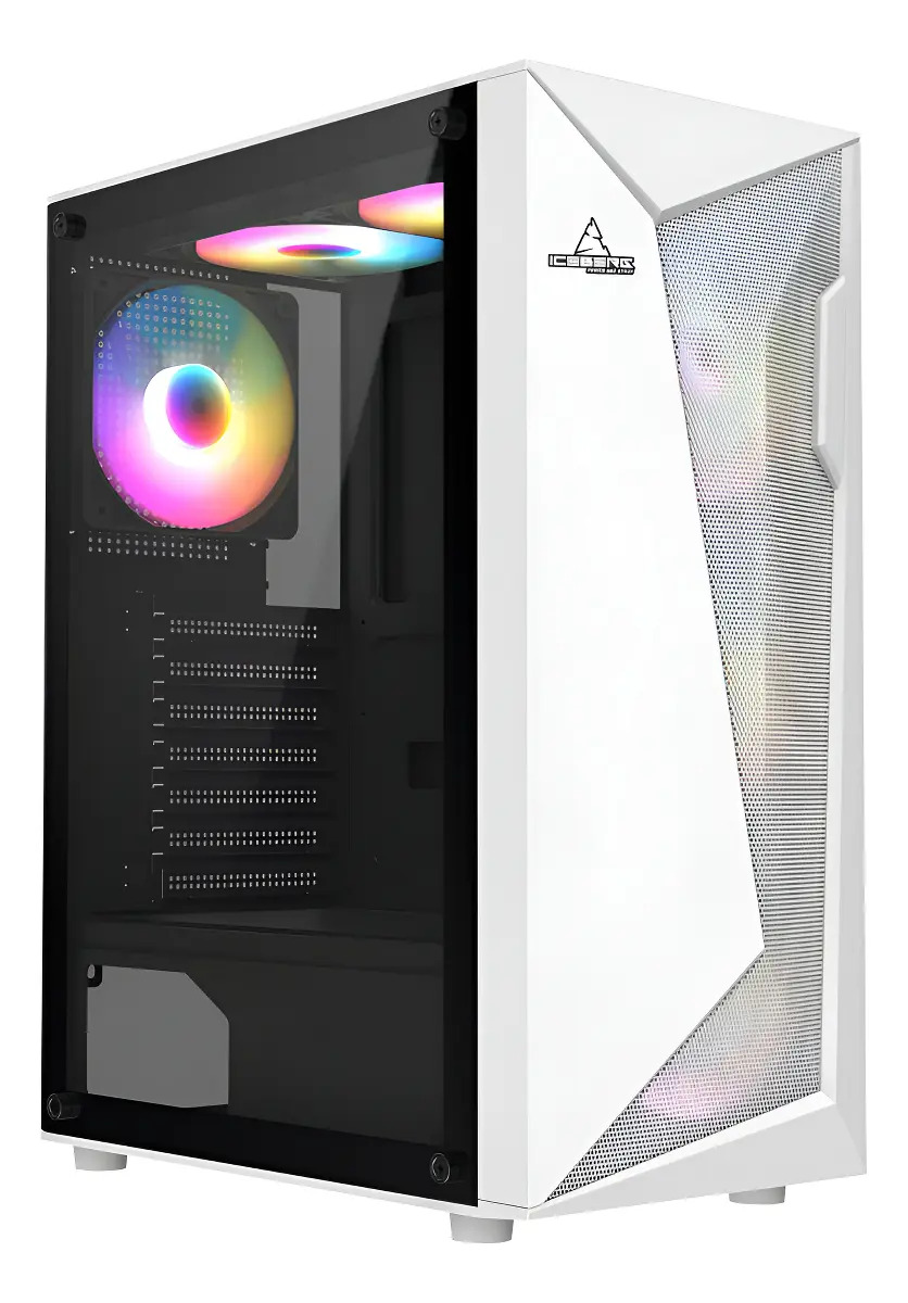 Chasis Gabinete Caja Gamer Iceberg Flow D Blanco 4 Fan Argb