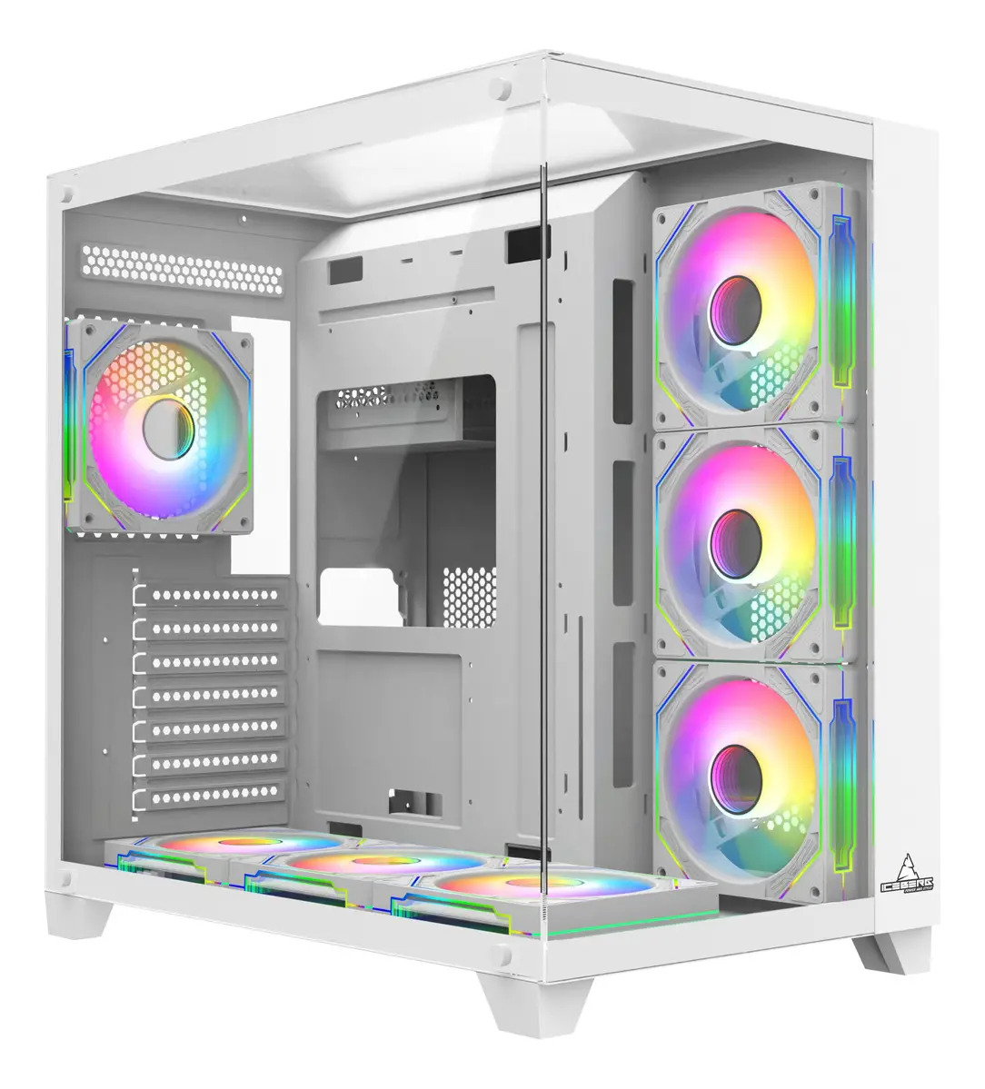 Chasis Cubo Gamer Atx Crystal Cube Xl Blanco 7 Fans Argb