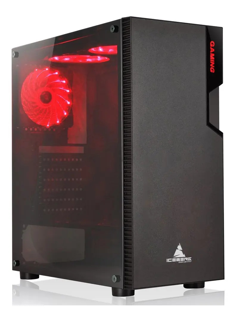 Gabinete Caja Atx Iceberg Glacius V2 Negra Vidrio Templado