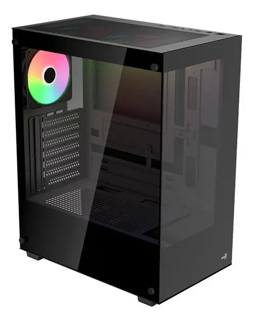 Caja Atx Gamer Aerocool Pivot Doble Vidrio + 3 Fans Argb