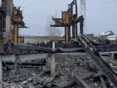 Строящийся дом в деревне Рузино полностью сгорел