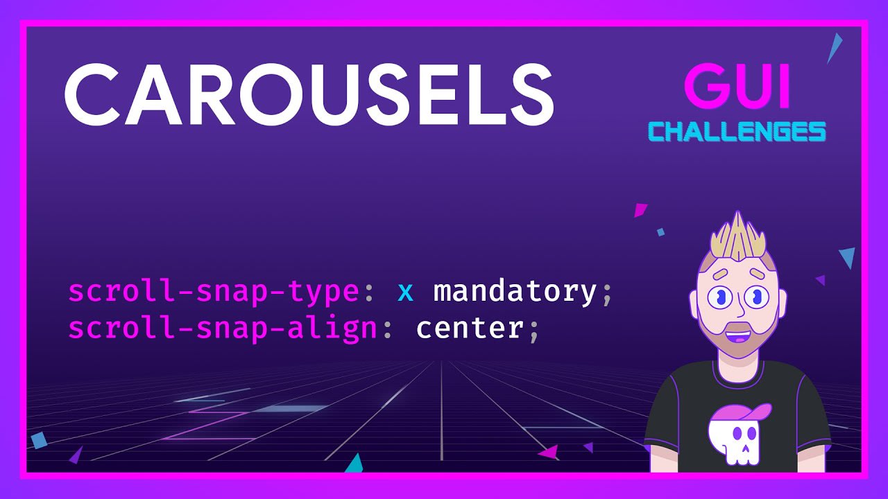 GUI Challenges character next to some scroll-snap CSS code