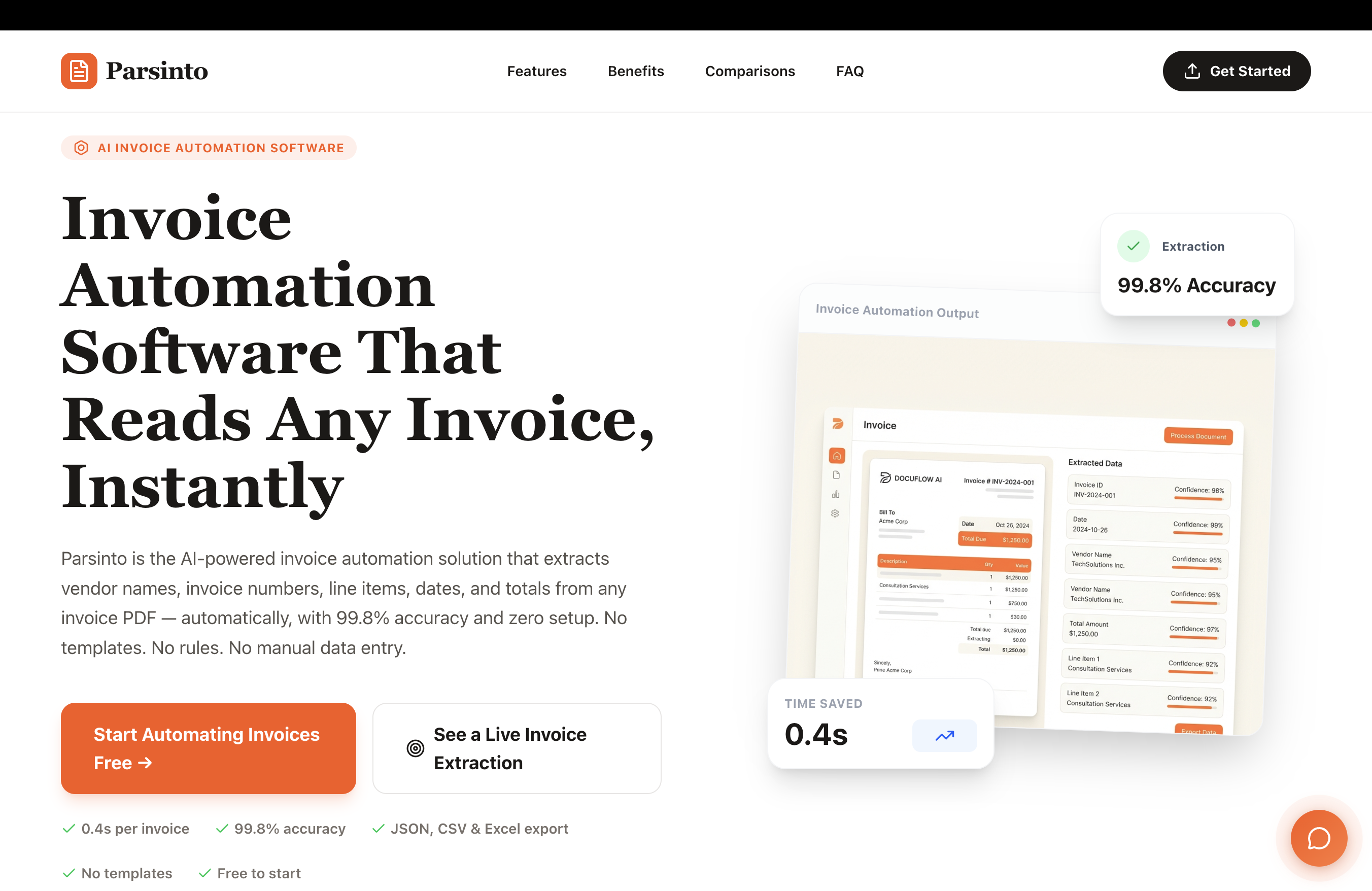 Parsinto Invoice Automation