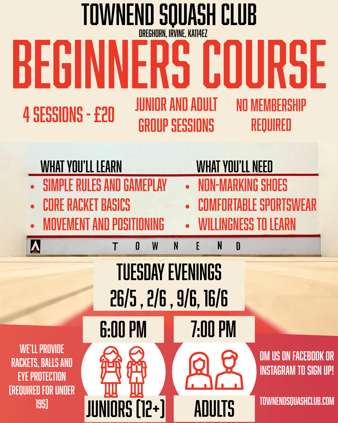 Townend Squash Club beginners sessions