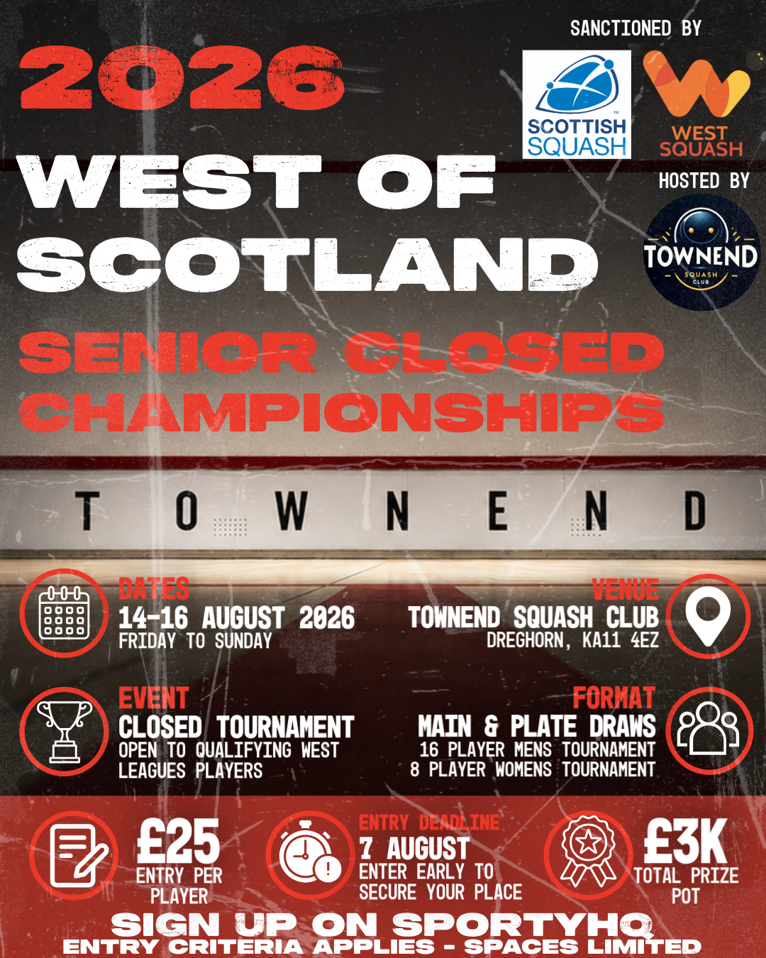 2026 West of Scotland Senior Closed Championships at Townend Squash Club