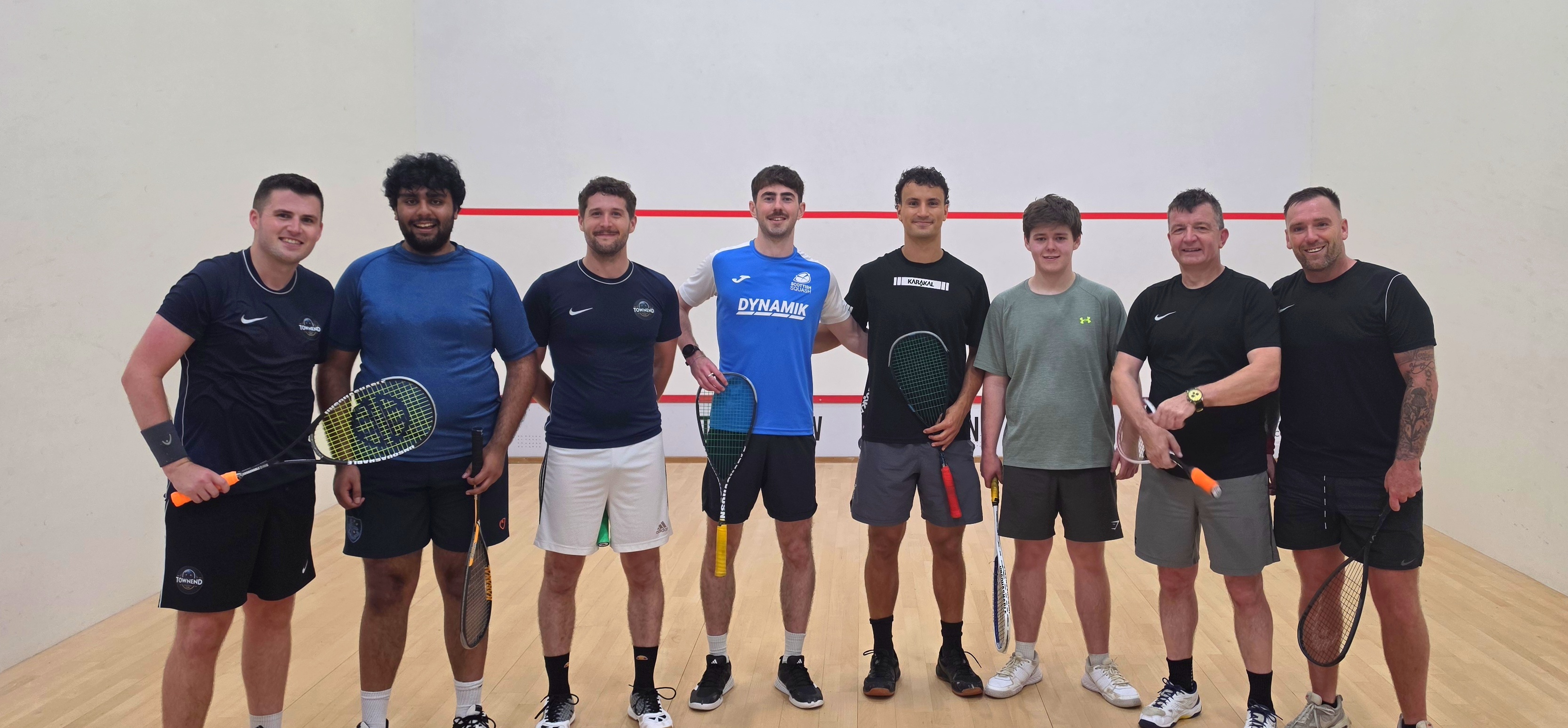 John Meehan and Andrew Glen at Townend Squash Club