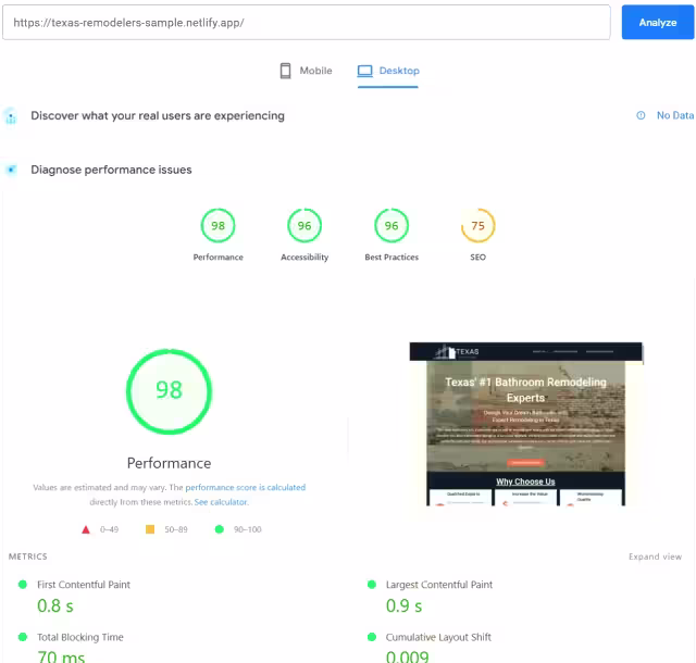Texas Remodelers SEO grade result is a work in progress and is coming soon.
