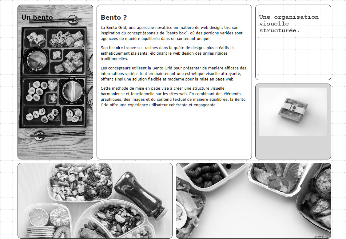 Mise en page Bento grid