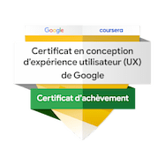 Badge du certificat en conception d'expérience utilisateur(UX) de Google