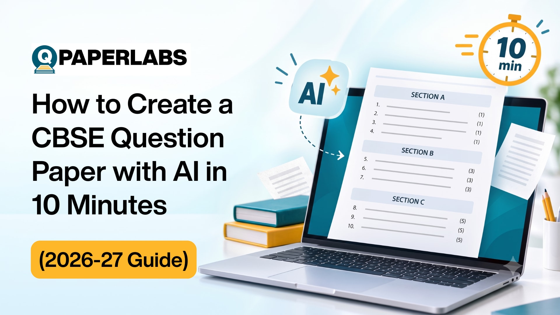 Teacher creating a CBSE Class 10 Science question paper using the QPaper Labs AI generator