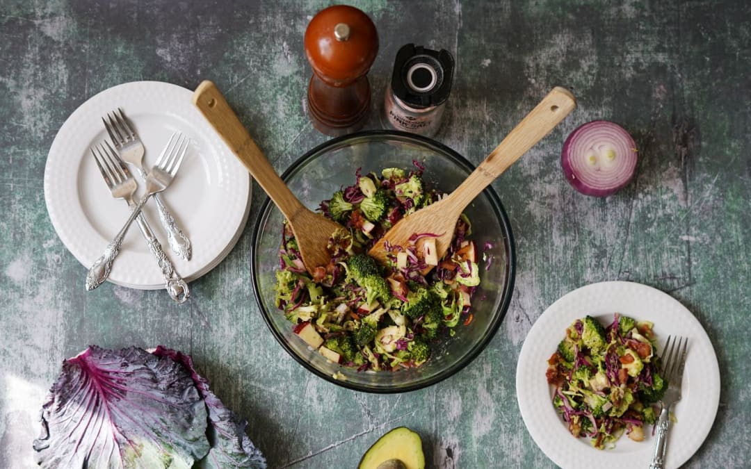 No Mayo Broccoli Salad Recipe Paleo Aip Vegan Option Food Courage