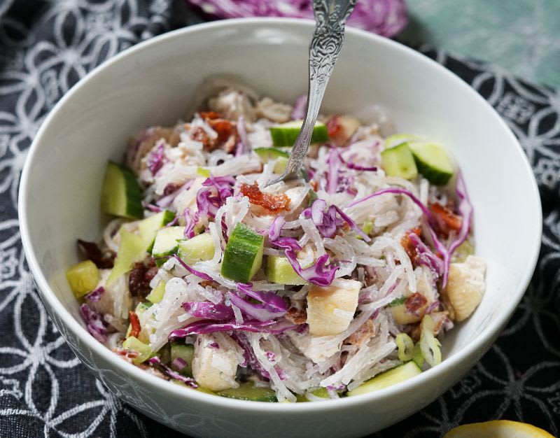 Simple Chicken Bacon Pasta Salad Recipe (Paleo, AIP, Whole 30)