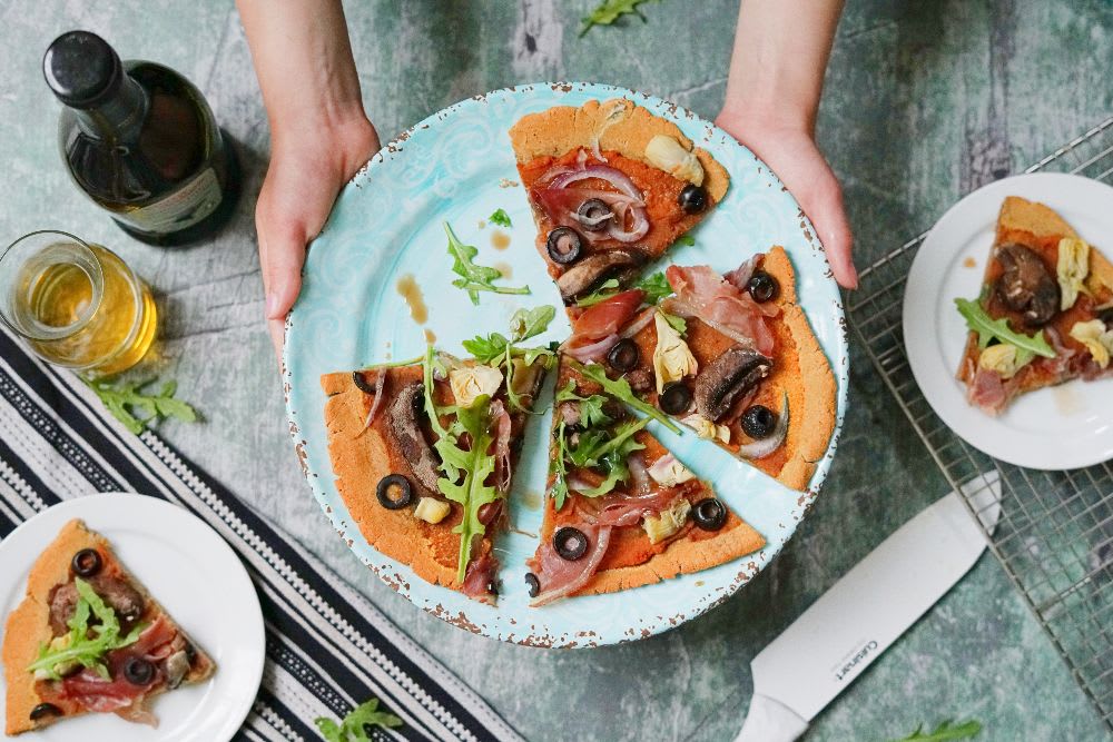 AIP Mediterranean Flatbread Pizza (Paleo, Vegan Option)